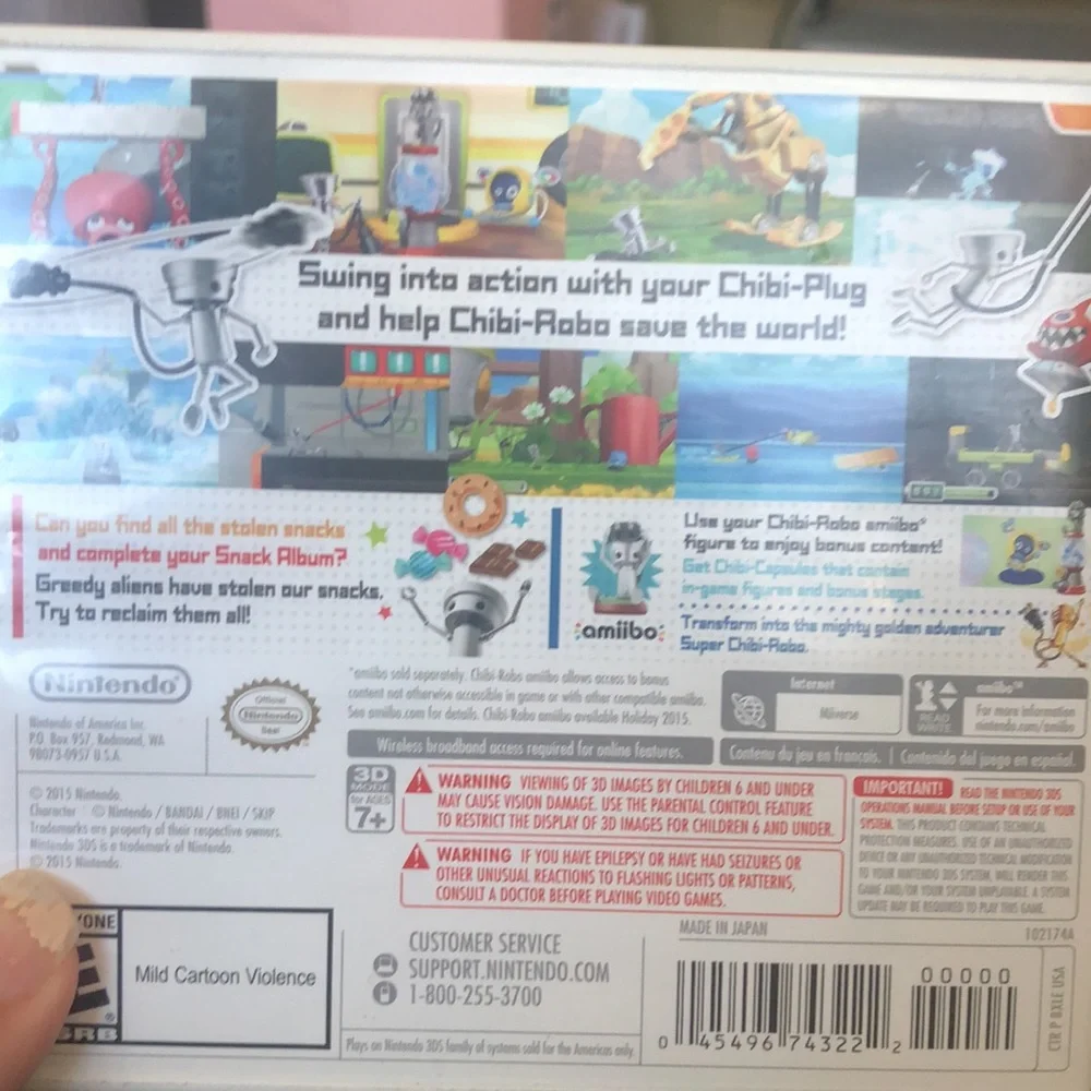 Nintendo Chibi Robo zip lash 3DS game
